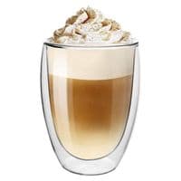 Glass Mugs Tumblers X2 Double Walled Thermal Insulation for Hot Chocolate 300ml