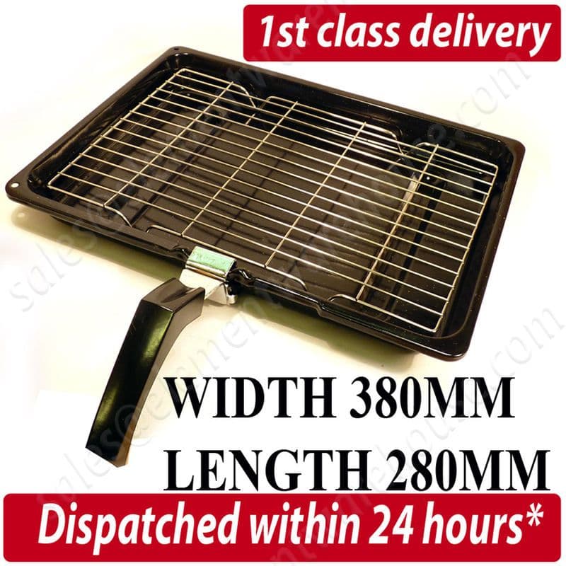 Universal Oven Cooker Grill Pan Tray And Wire Rack 380Mm X 280Mm