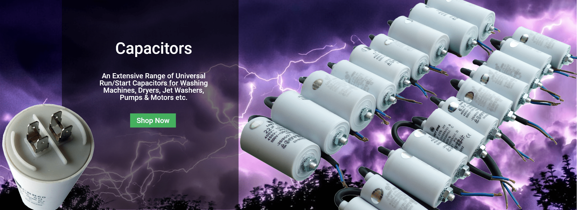 Extensive Range of Start/Run Capacitors.