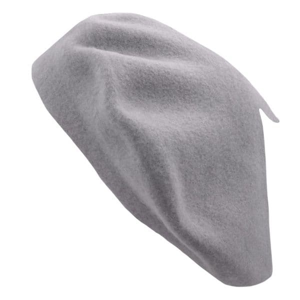 100% Wool French Beret (Grey, Red or Black)