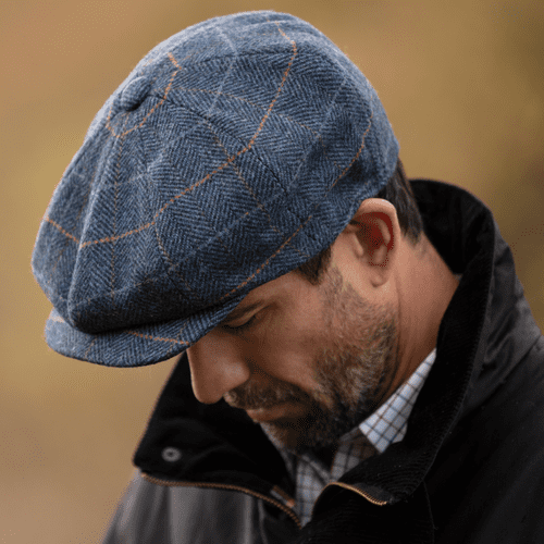 Navy Bakerboy Newsboy Cap Gatsby Melton Wool Lined Peaky Blinders Style Cap