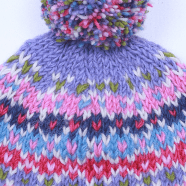 Alaska Roll Back Bobble Beanie  Jacaranda
