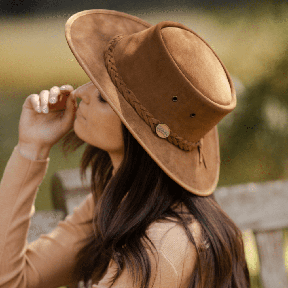 Australian foldable leather hat hotsell