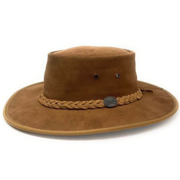 Australian Suede Leather Packable Bush Hat - Barmah 1025 Squashy Hickory