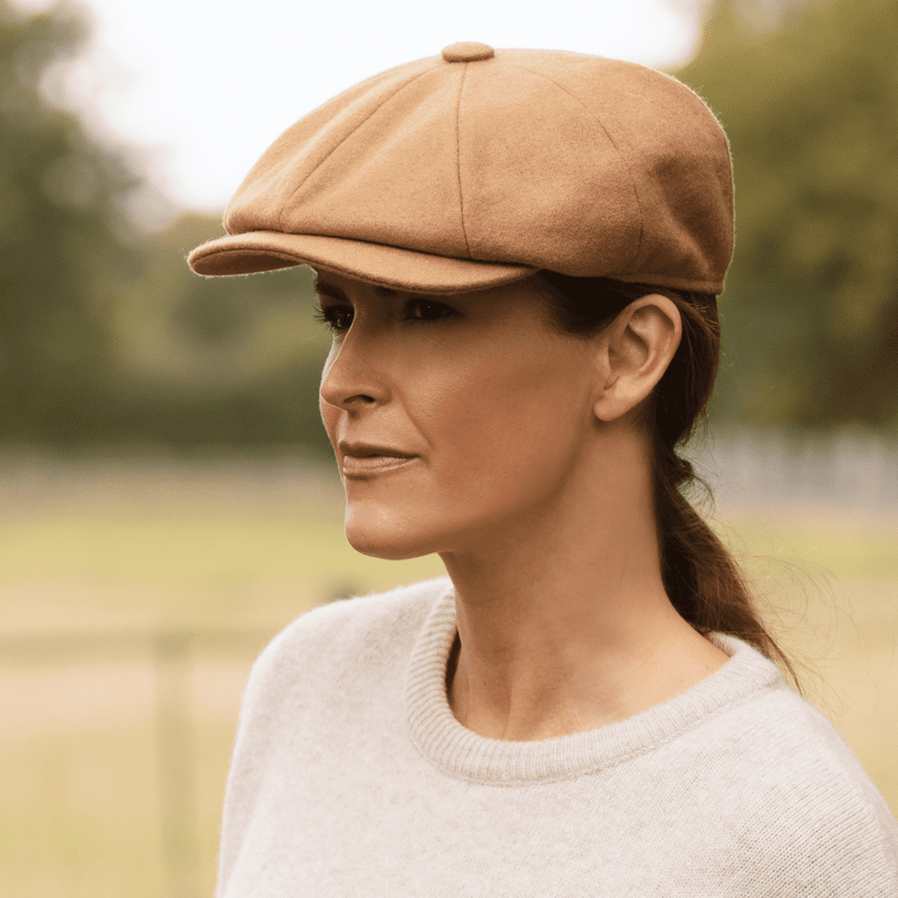 Bakerboy Cap Gatsby Newsboy Melton Wool Lined Camel Peaky