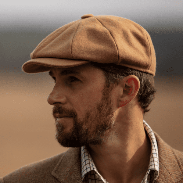 Bakerboy Newsboy Cap - Gatsby - Melton Wool - Lined - Camel (Peaky Blinders Style Cap)
