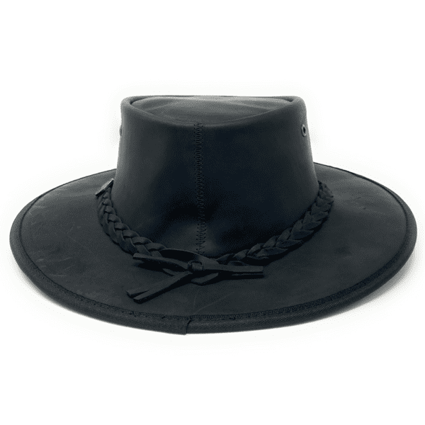 Barmah Bronco Packable Leather Outback Hat - 1060 - Black