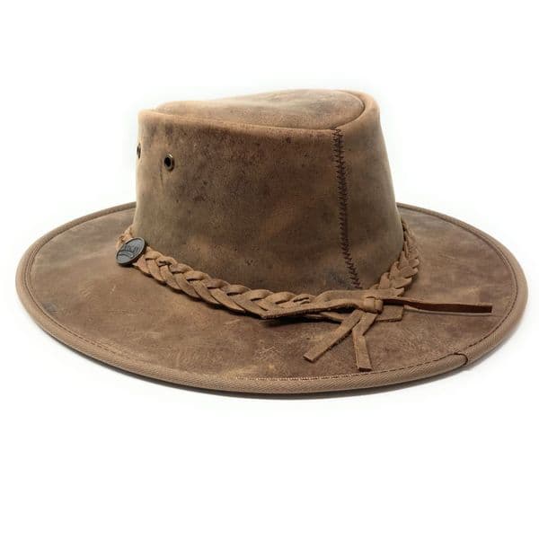 Barmah Bronco Packable Leather Outback Hat - 1060 - Hickory