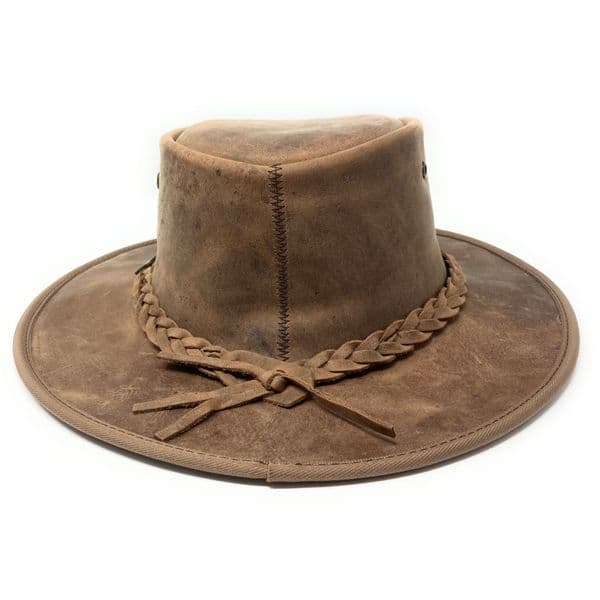 Barmah Bronco Packable Leather Outback Hat - 1060 - Hickory
