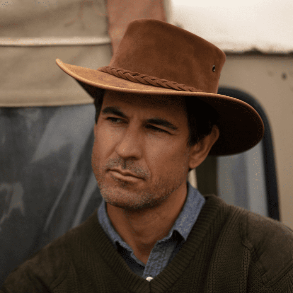 Kiwi Classic Suede Hat Barmah Squashy Waterproof 1025 Outback Australian Small Barmah Squashy Packable Chocolate Australian Leather Bush  main image 2