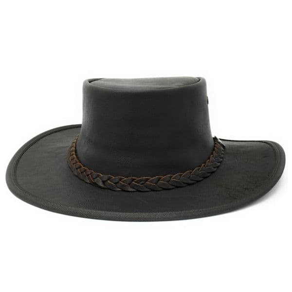 Barmah Sundowner Kangaroo Australian Packable Leather Bush Hat - Brown 1019
