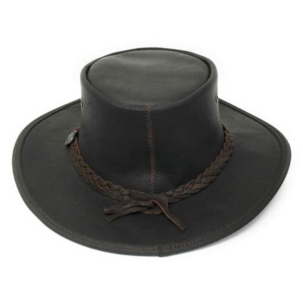 Barmah Sundowner Kangaroo Australian Packable Leather Bush Hat - Brown 1019