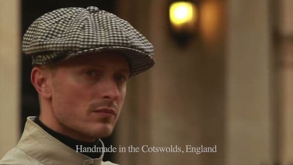 Beige & Midnight Navy Wool & Cashmere Tweed Bakerboy/Newsboy 8-Piece Cap