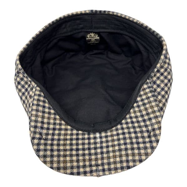 Beige & Midnight Navy Wool & Cashmere Tweed Newsboy/Bakerboy 8-Piece Cap