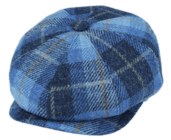 Blue Check Tartan Harris Tweed News/Baker boy Cap