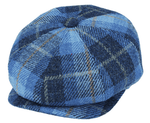 Blue Check Tartan Harris Tweed News/Baker boy Cap