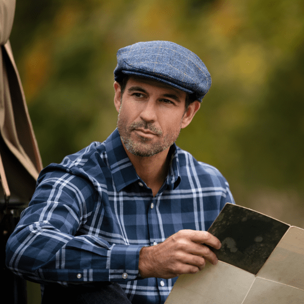 Blue Tweed Flat Cap