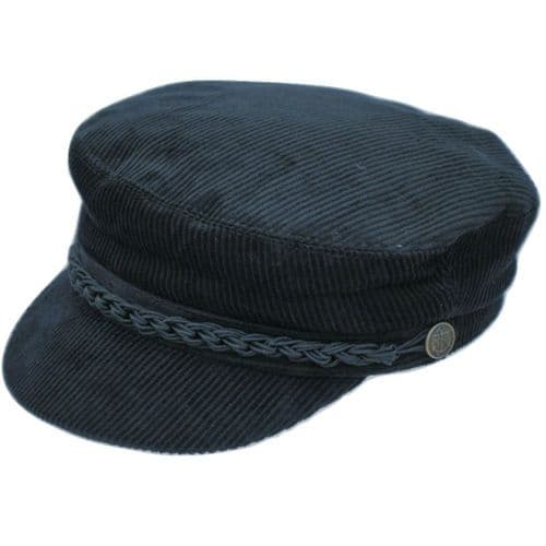 Breton Cord Barge Fishermans Cap - Navy Blue