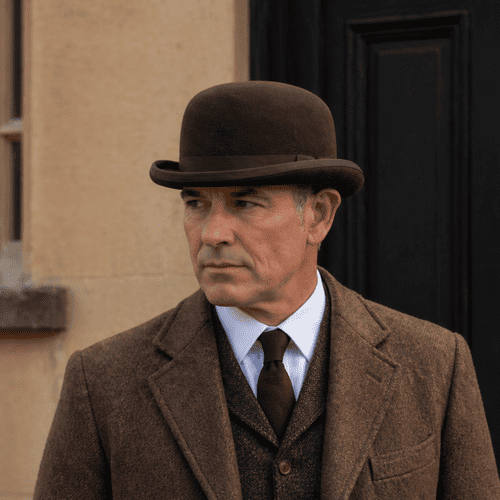 Brown Bowler Hat - Wool Felt