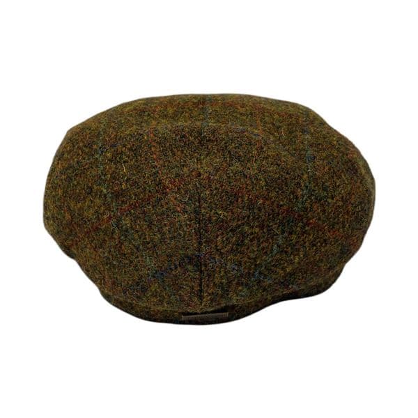 Brown Check Harris Tweed Flat Cap