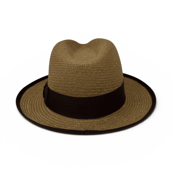 Brown Toyo Straw with Brown Snap Brim Summer Panama Style Hat - Mayfair