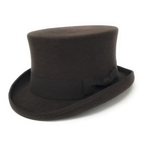 Brown Wool Felt Top Hat