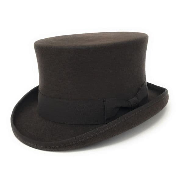 Brown Wool Felt Top Hat