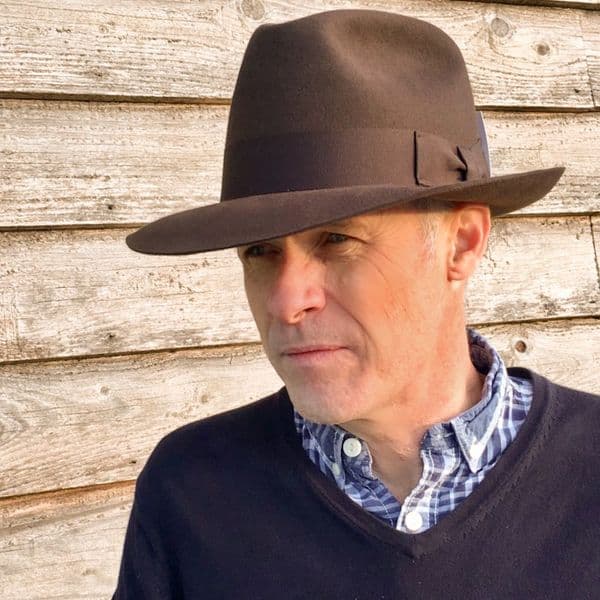 Mens Superb Quality Lined Fedora Hat - Indiana Jones Style - Brown - Wool Felt