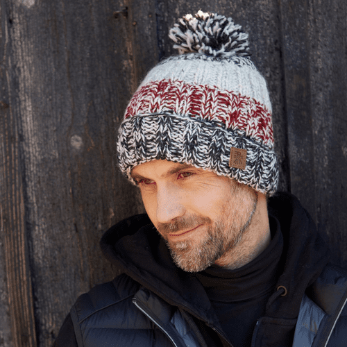 Bruges Bobble Beanie Hat - Red