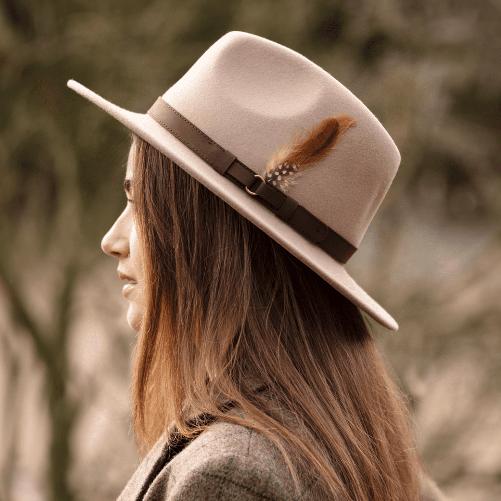 Camel Fedora Hat, Showerproof, Wool - Ranger