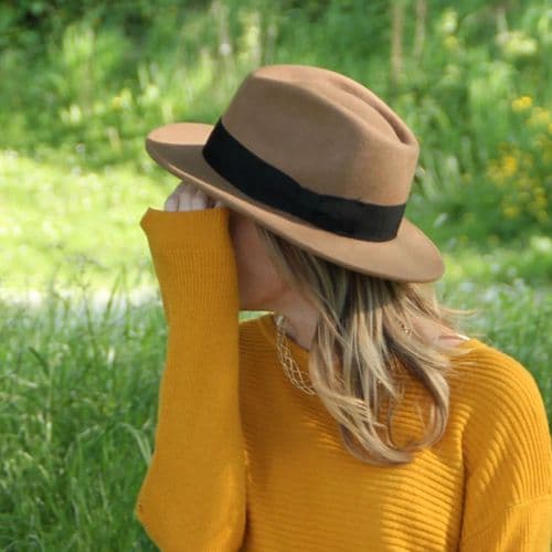 Camel Fedora Hat: Wool, Crushable - Indy
