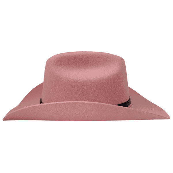 Cattleman Cowboy Hat with black and brown leather band  - Dusty Rose Pink