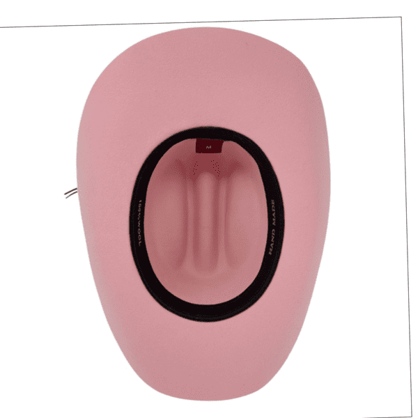 Cattleman Cowboy Hat with black and brown leather band  - Dusty Rose Pink
