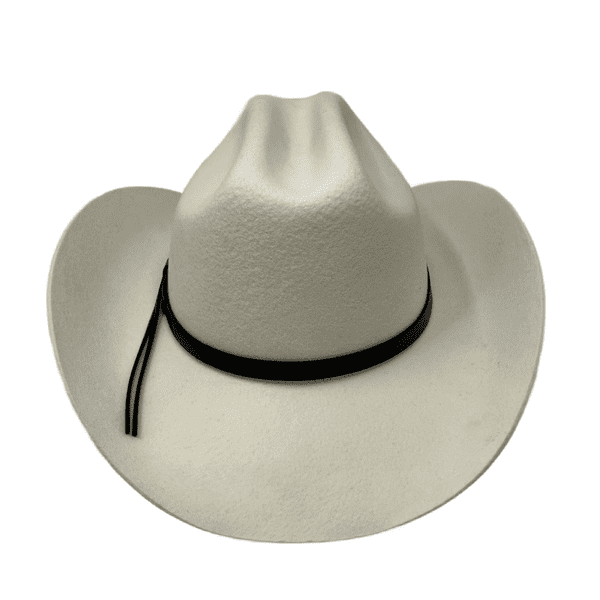 Cattleman Cowboy Hat with black and brown leather band  - Off-White