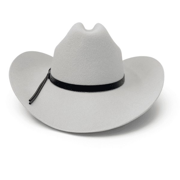 Cattleman Western Cowboy Hat with black and brown leather band - Light Grey