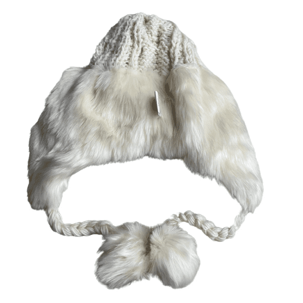 Chamonix Wool/Faux Fur Chullo - Cream - Size XS