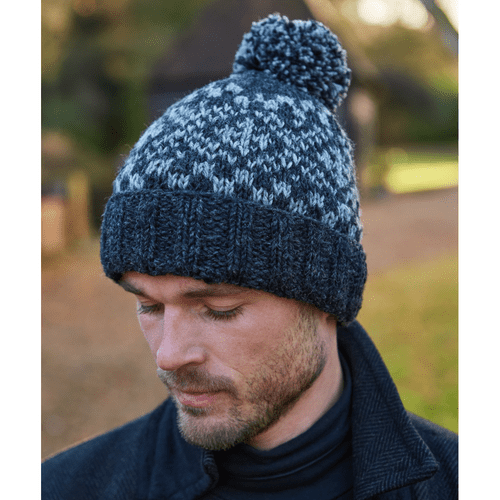 Charcoal Grey Wool Bobble Beanie Hat - New Forest