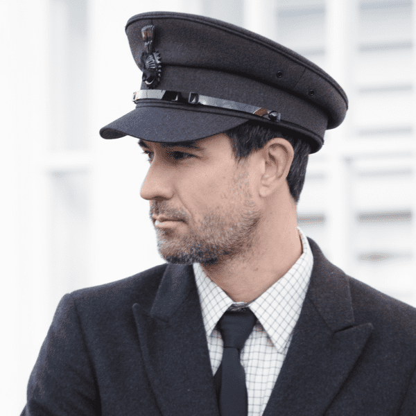 Chauffeurs Hat  - Dark Grey, Light Grey or Black - Driving Cap