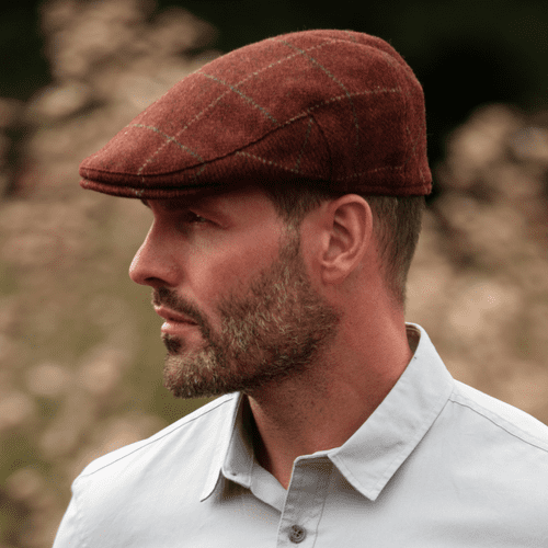 Chestnut Brown Tweed Flat Cap