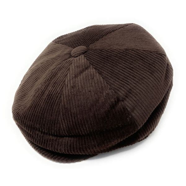 Cord Bakerboy Newsboy Cap - Brown