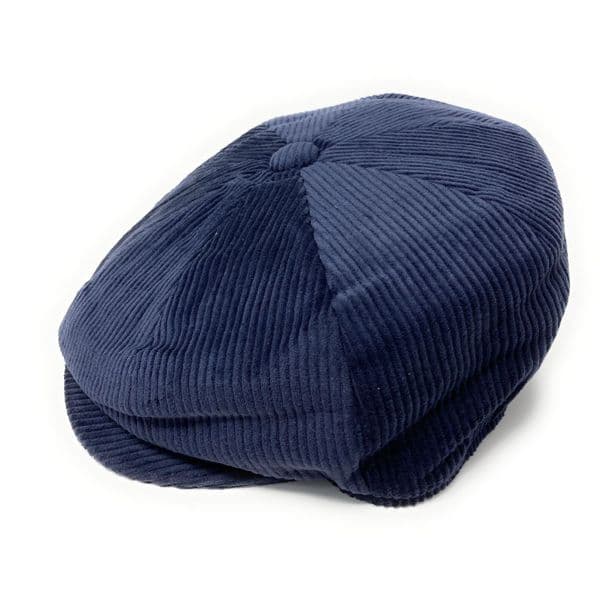 Cord Bakerboy Newsboy Cap - Navy Blue