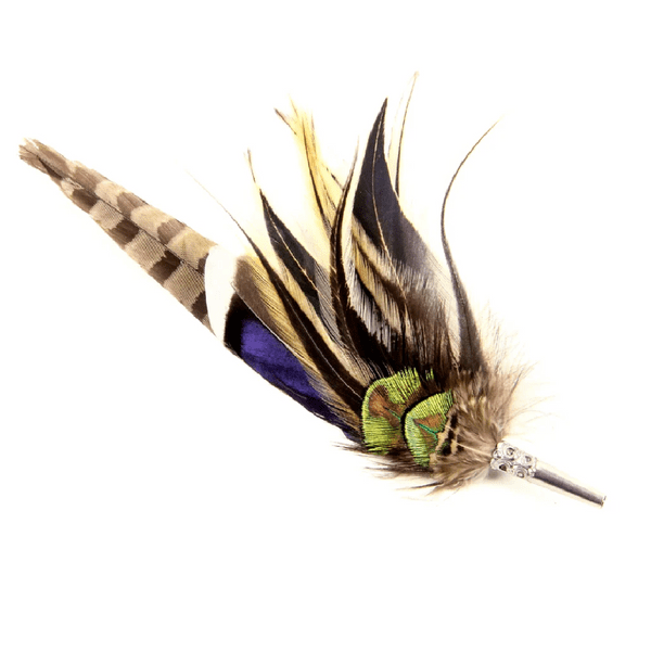 Country Feather Brooch - Fowl Feathers