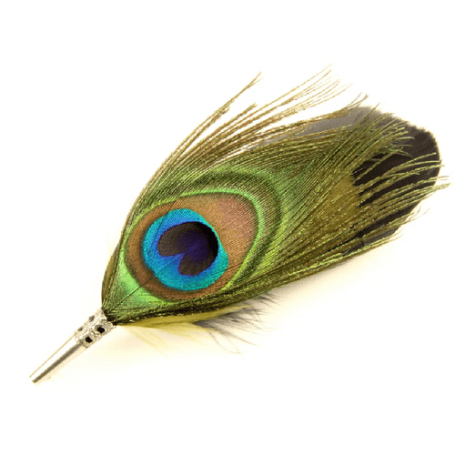 Country Feather Brooch - Peacock