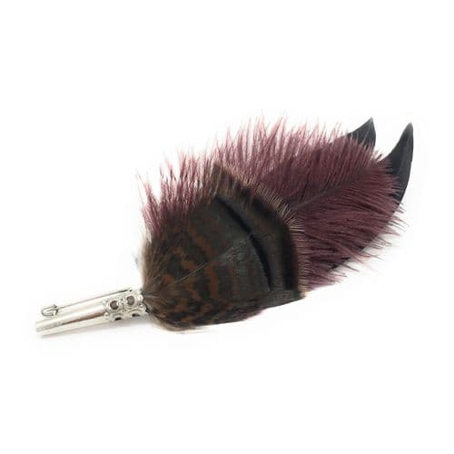 Country Feather Brooch - Pink Ostrich