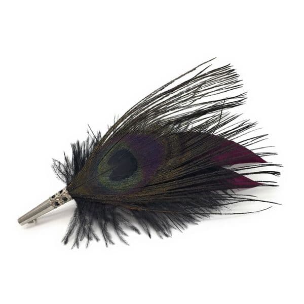 Country Feather Brooch - Purple Peacock