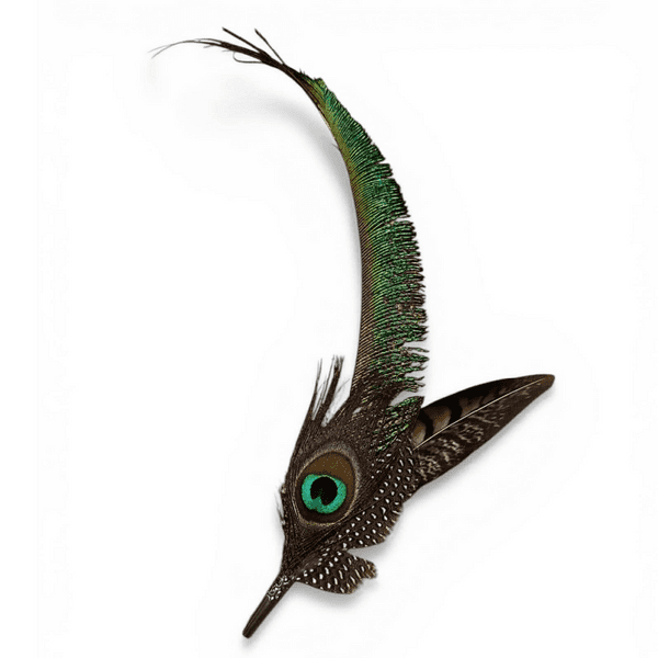 Country Feather Brooch - Tall Peacock