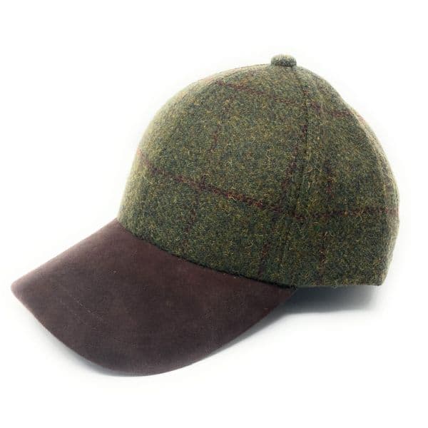 Country Tweed Baseball Cap - Green Check