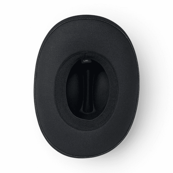 Cowboy Cattleman Hat Black Wool Felt with Buckle Trim