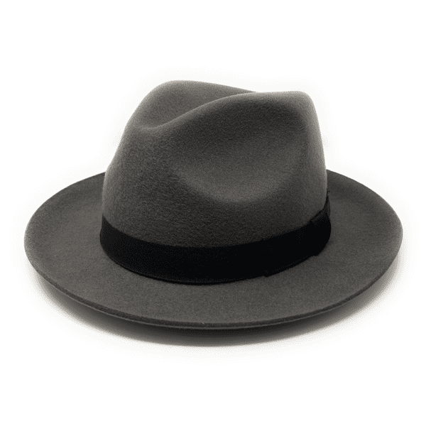 Dark Grey Snap Brim Classic Racing Lined Trilby Hat - Cheltenham