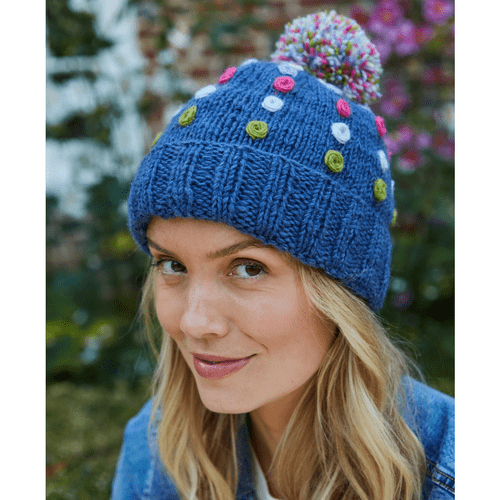 Denim Wool Bobble Beanie - Kew